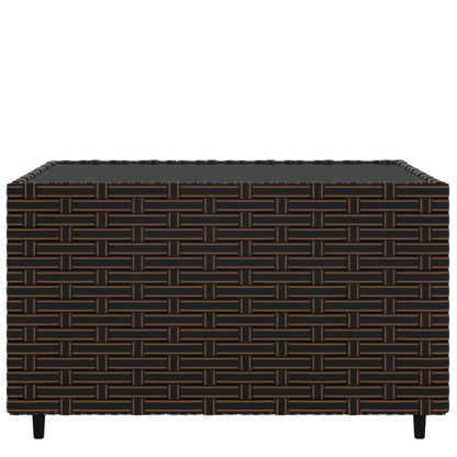 Tavolino Quadrato da Giardino Marrone 50x50x30cm in Polyrattan
