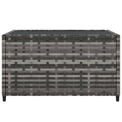 Tavolino Quadrato da Giardino Grigio 50x50x30cm in Polyrattan