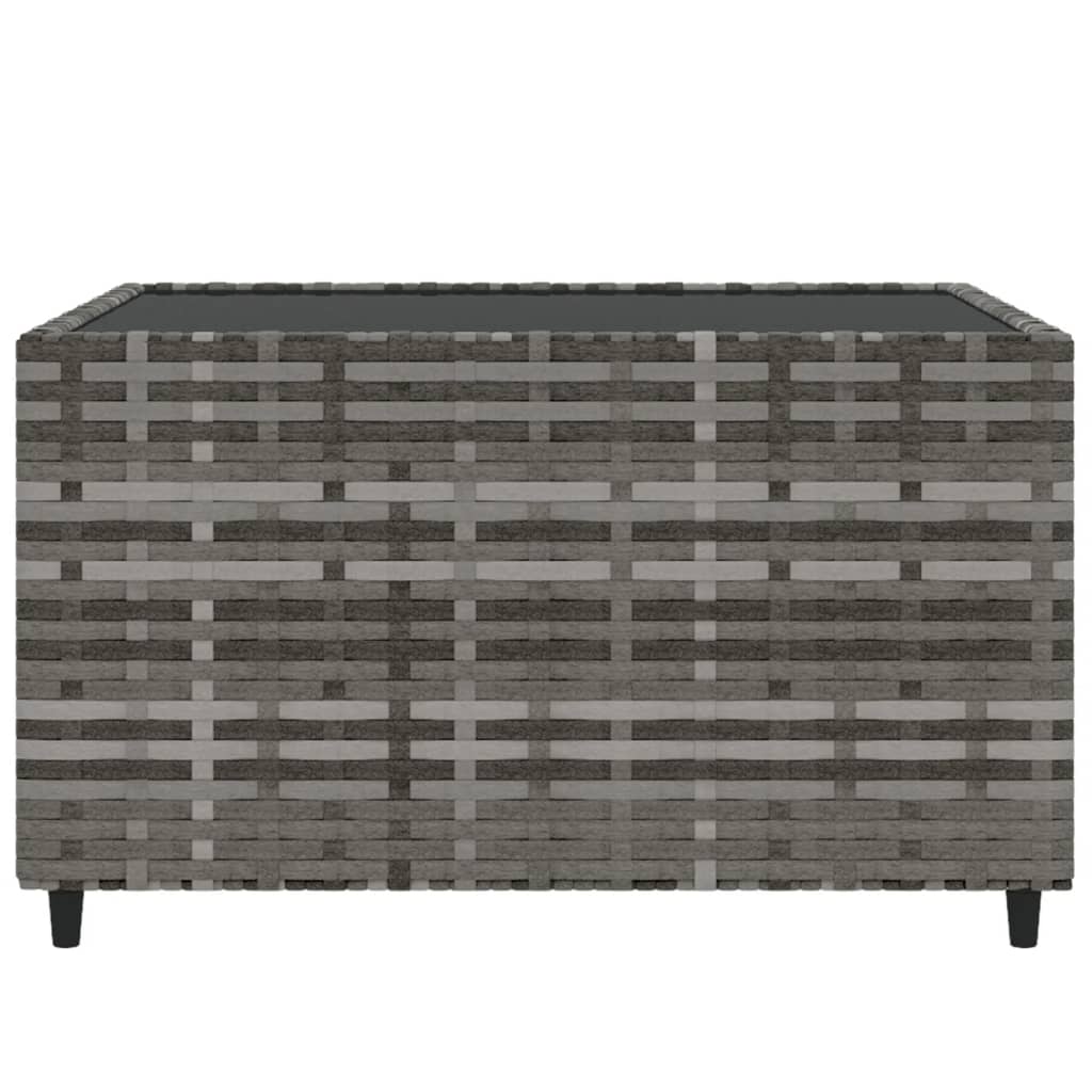 Tavolino Quadrato da Giardino Grigio 50x50x30cm in Polyrattan