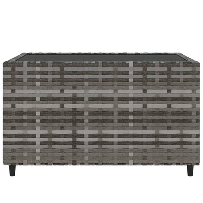 Tavolino Quadrato da Giardino Grigio 50x50x30cm in Polyrattan