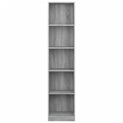 Libreria 5 Ripiani Grigio Sonoma 40x24x175 cm Legno Multistrato