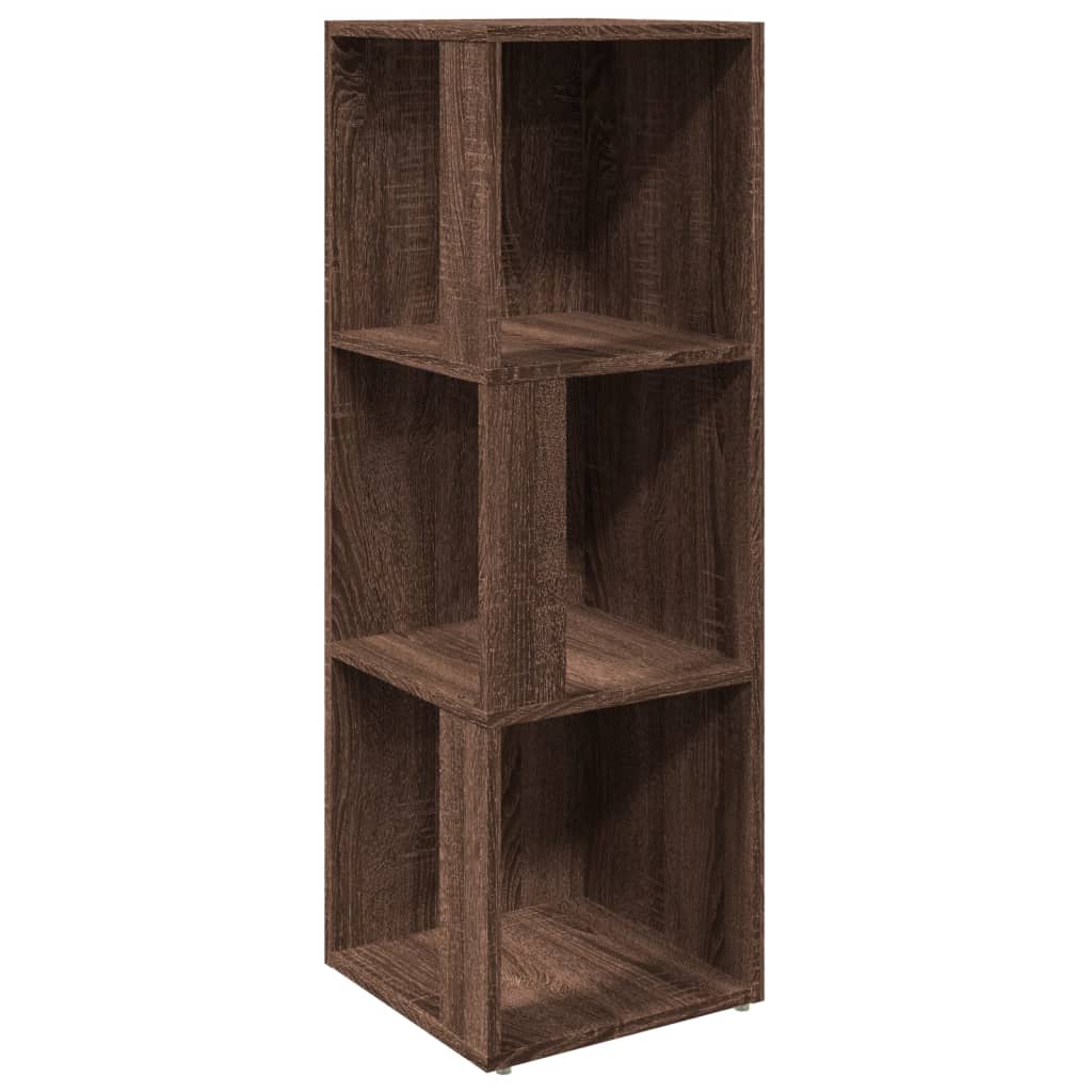 Scaffale Angolare Rovere Marrone 33x33x100 cm Legno Multistrato
