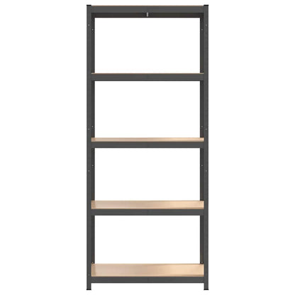 Scaffali 5 Ripiani 4pz Antracite in Acciaio e Legno Multistrato