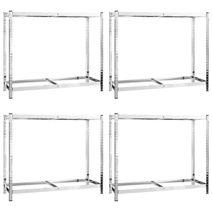 Portapneumatici a 2 Livelli 4pz Argento 110x40x110cm in Acciaio