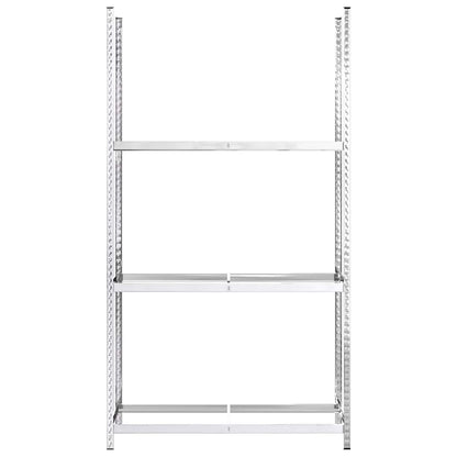 Portapneumatici a 3 Strati 4 pz Argento 110x40x200cm in Acciaio