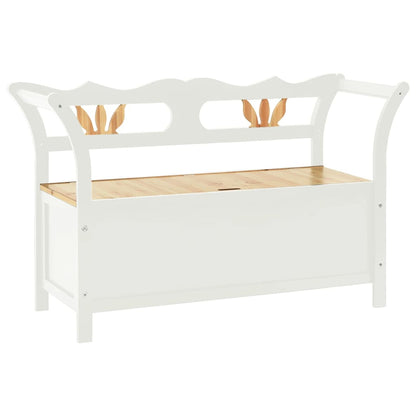 Panca Bianca 107x45x75,5 cm Legno Massello di Abete