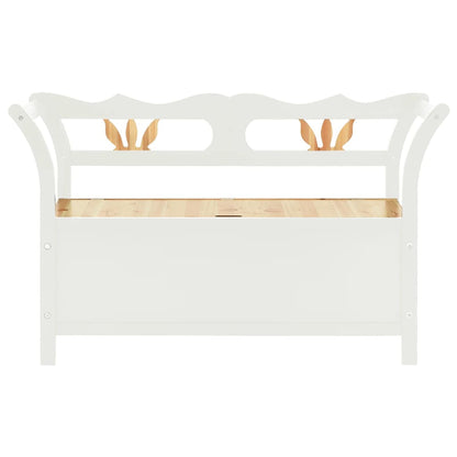 Panca Bianca 107x45x75,5 cm Legno Massello di Abete