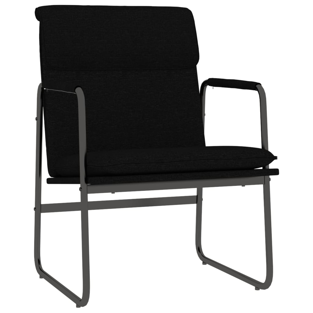 Sedia Lounge Nera 55x64x80 cm in Tessuto