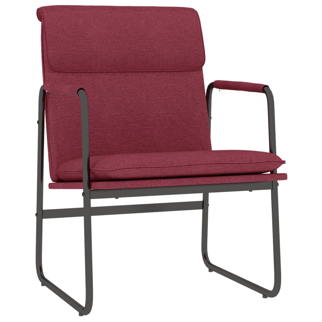 Sedia Lounge Rosso Vino 55x64x80 cm in Tessuto