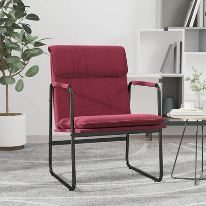 Sedia Lounge Rosso Vino 55x64x80 cm in Tessuto
