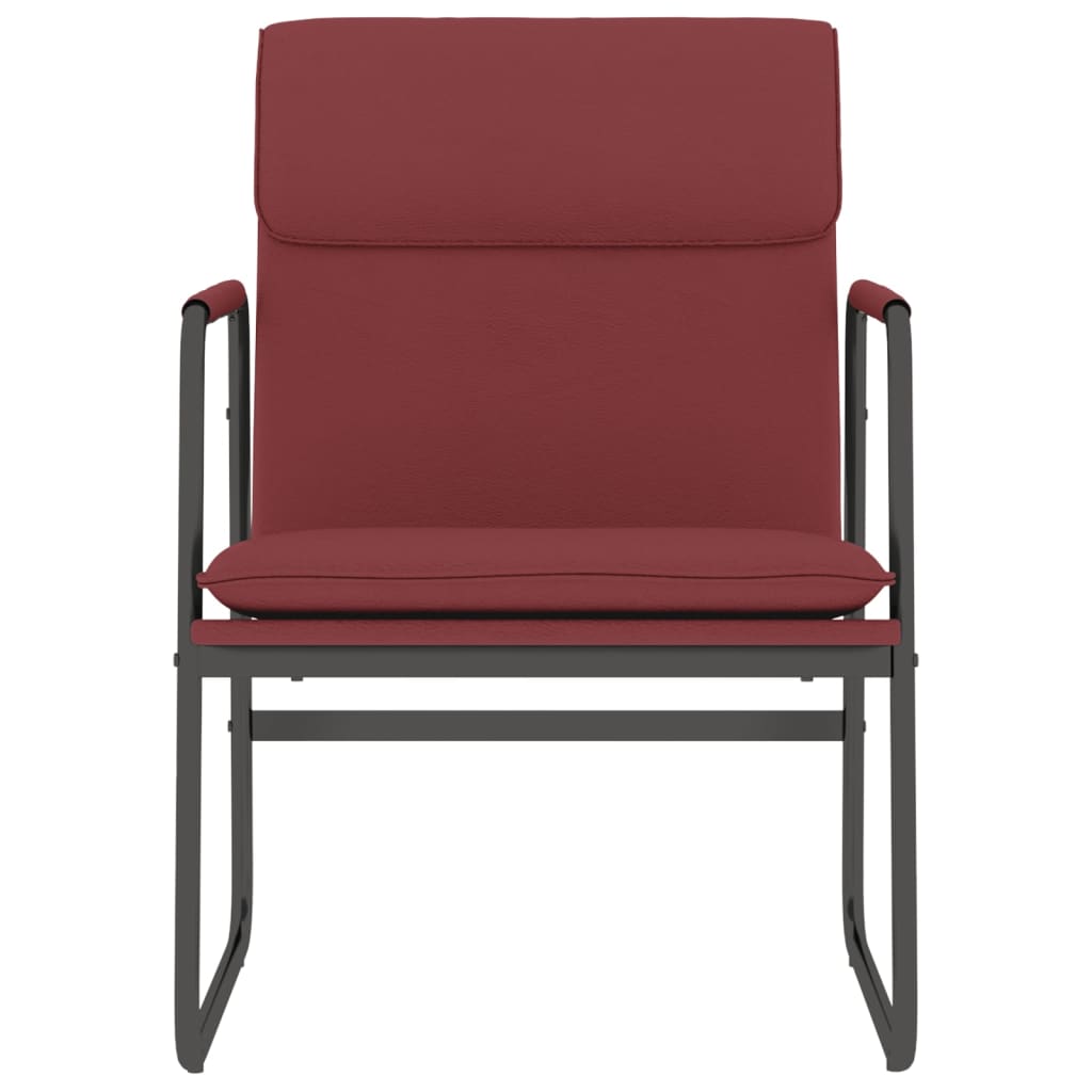 Sedia Lounge Rosso Vino 55x64x80 cm in Similpelle
