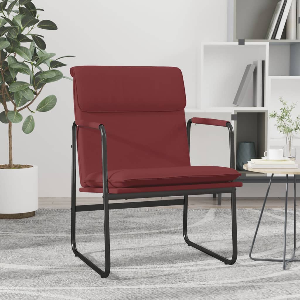 Sedia Lounge Rosso Vino 55x64x80 cm in Similpelle