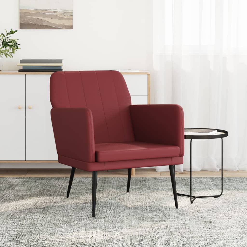 Poltrona Rosso Vino 61x78x80 cm Similpelle