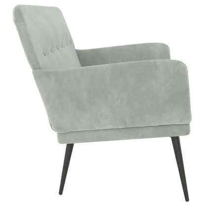 Panca Grigio Chiaro 108x79x79 cm in Velluto