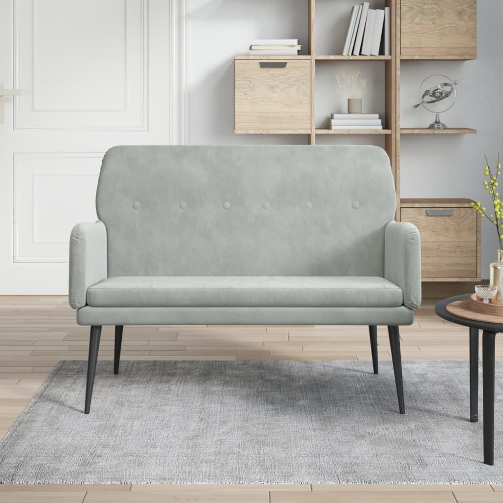 Panca Grigio Chiaro 108x79x79 cm in Velluto