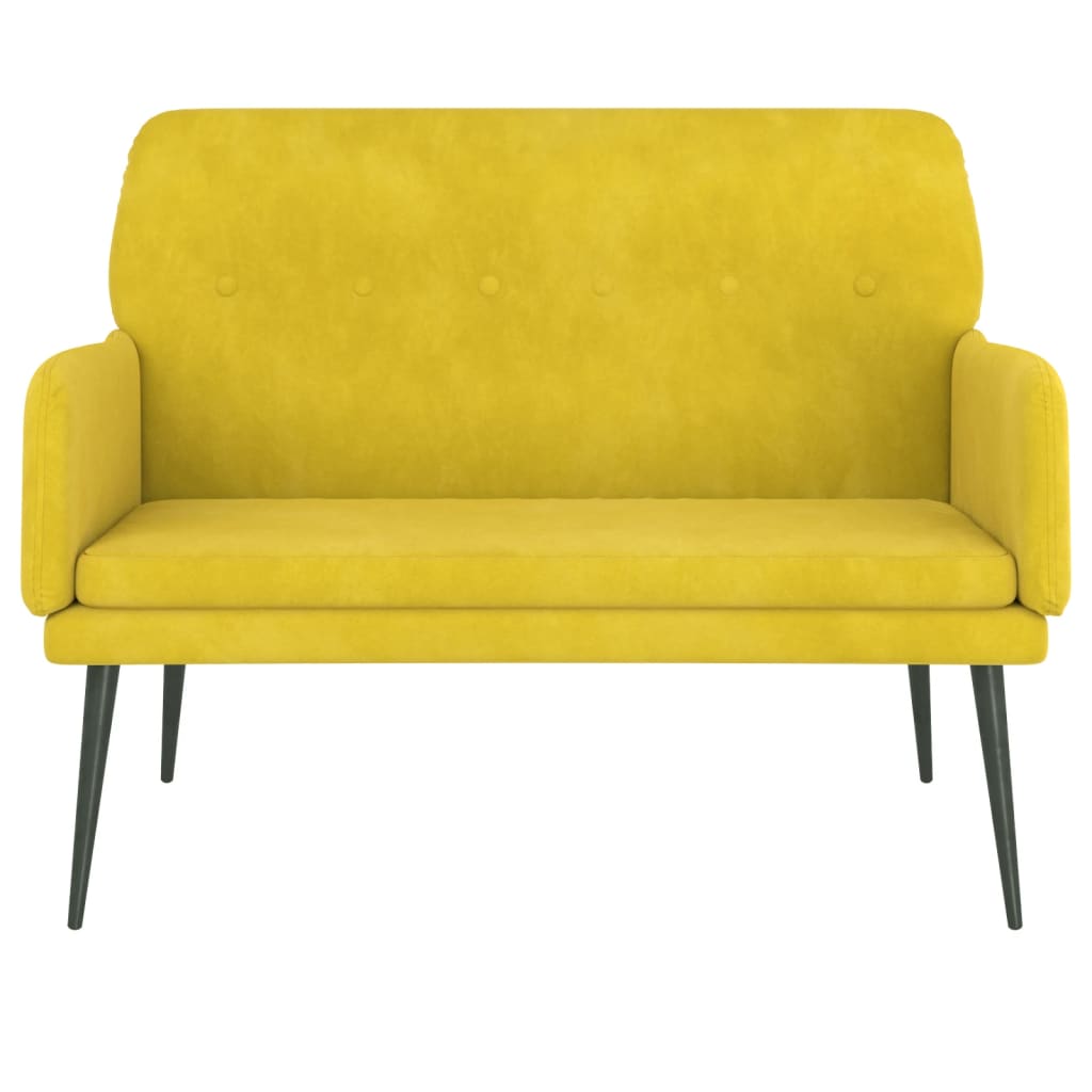 Panca Gialla 108x79x79 cm in Velluto