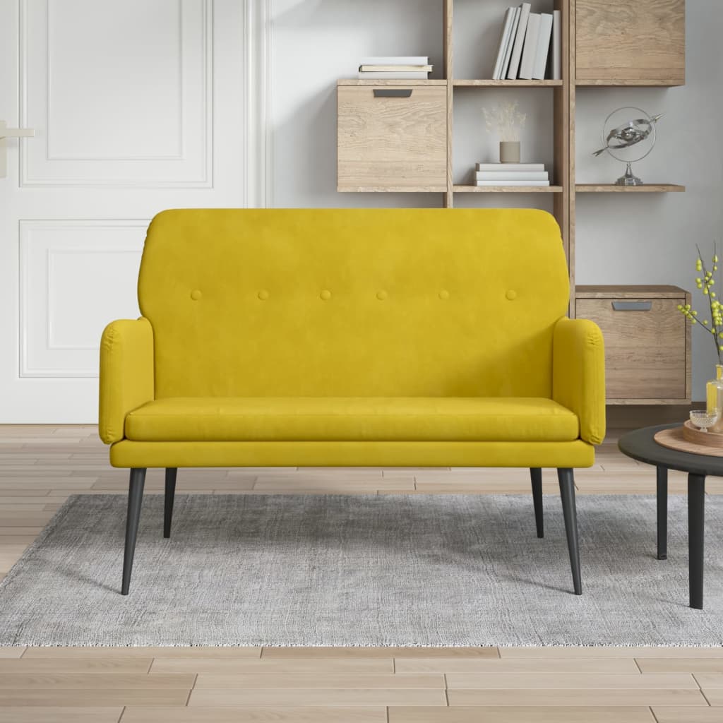 Panca Gialla 108x79x79 cm in Velluto
