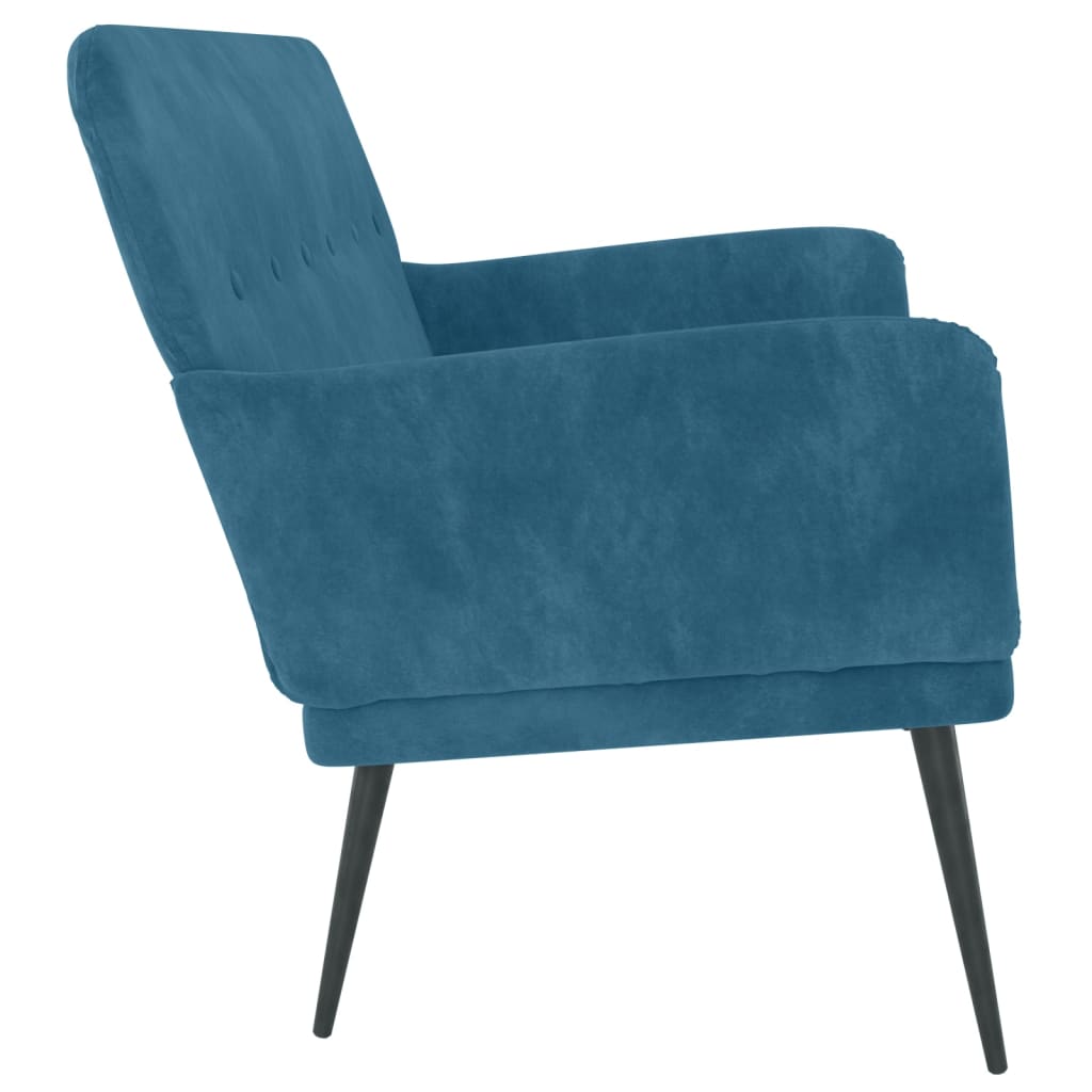 Panca Blu 108x79x79 cm in Velluto
