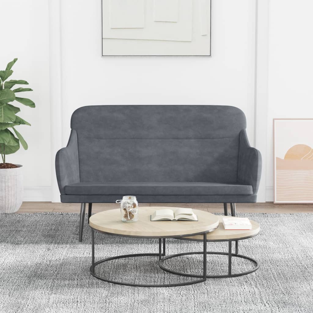 Panca Grigio Scuro 110x76x80 cm in Velluto