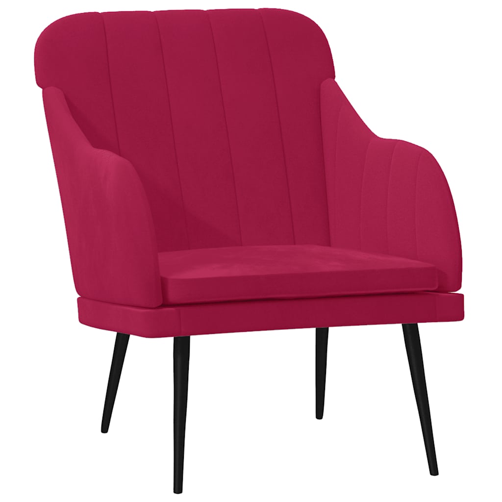 Poltrona Rosso Vino 63x76x80 cm Velluto