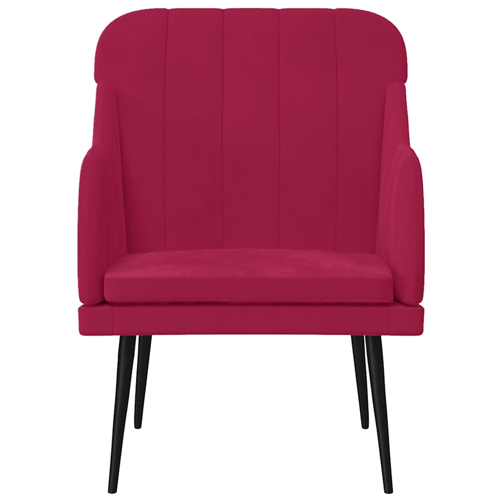 Poltrona Rosso Vino 63x76x80 cm Velluto