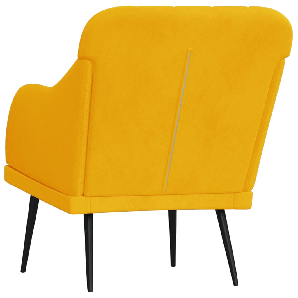 Poltrona Gialla 63x76x80 cm Velluto