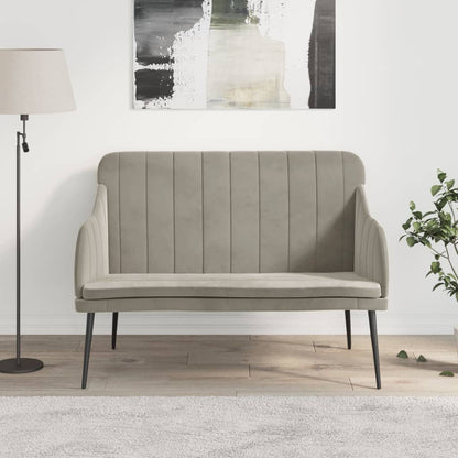Panca Grigio Chiaro 110x76x80 cm in Velluto