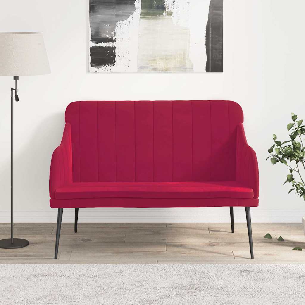 Panca Rosso Vino 110x76x80 cm in Velluto