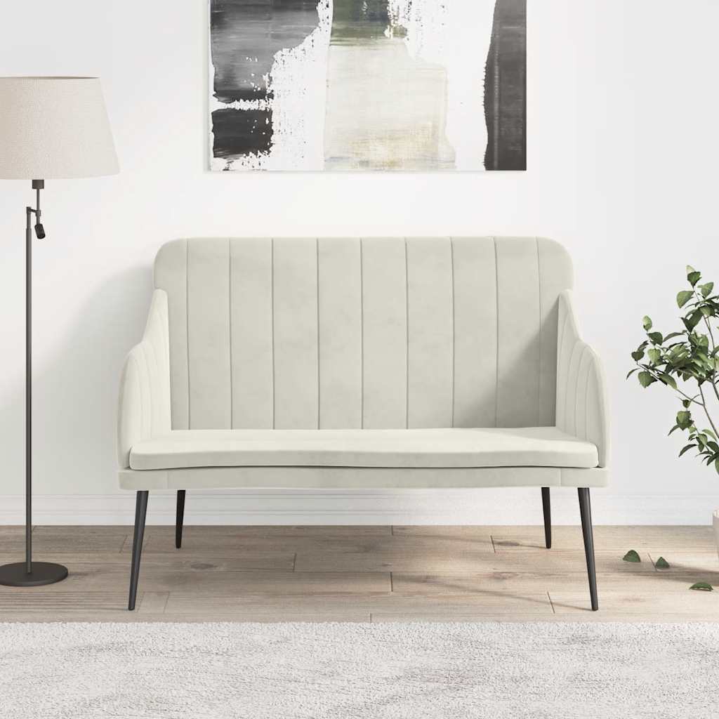 Panca Crema 110x76x80 cm in Velluto