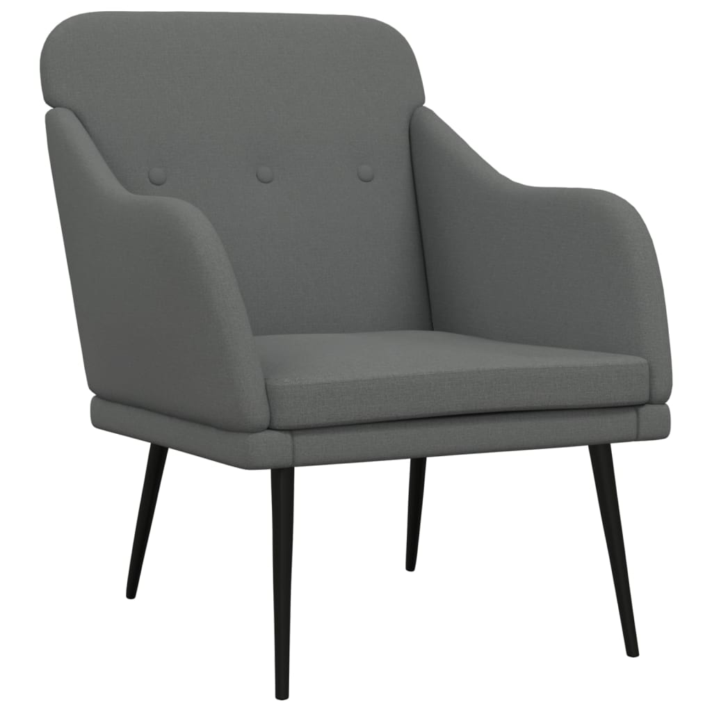 Poltrona Grigio Scuro 63x76x80 cm in Tessuto