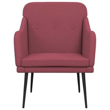 Poltrona Rosso Vino 63x76x80 cm in Tessuto