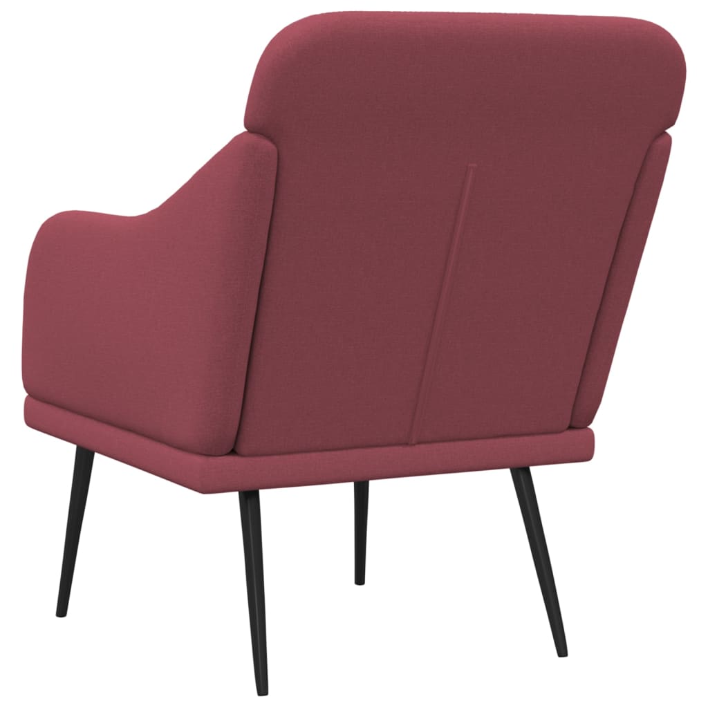 Poltrona Rosso Vino 63x76x80 cm in Tessuto
