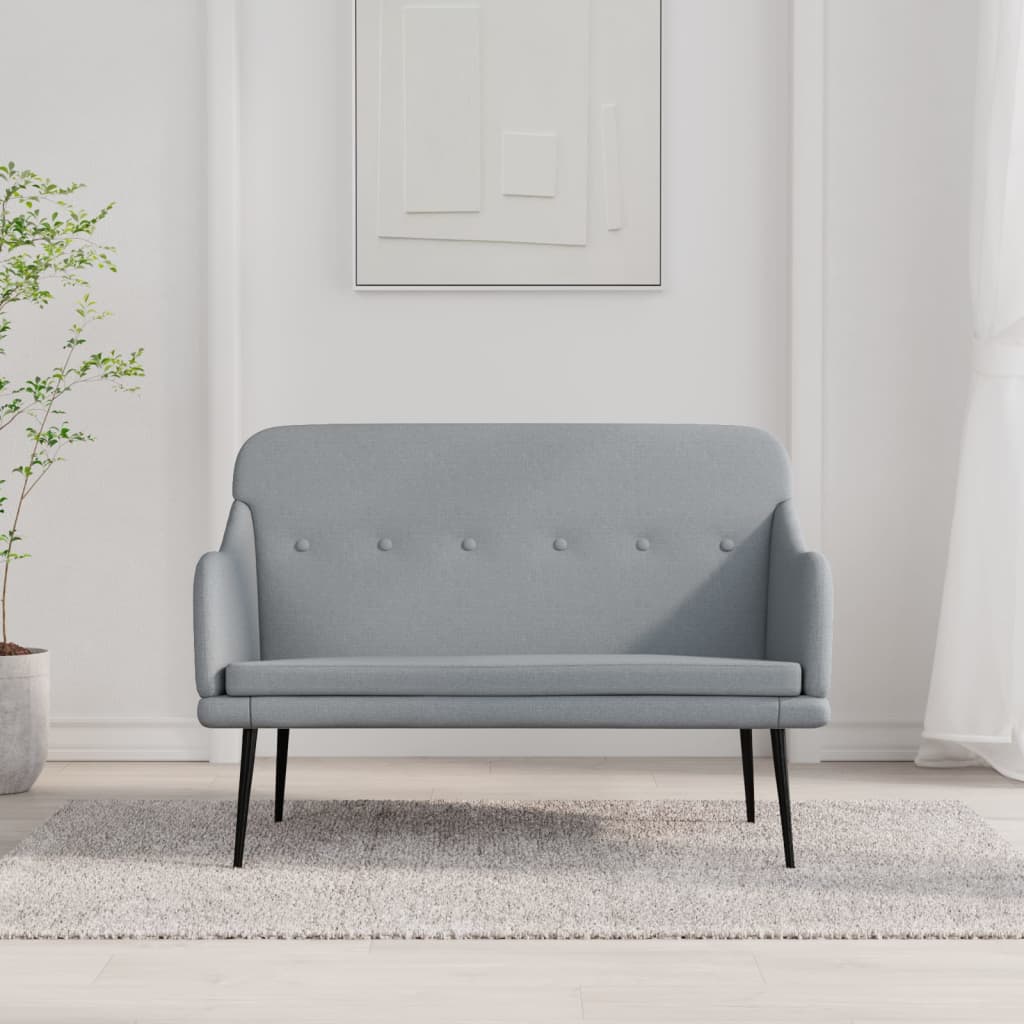 Panca Grigio Chiaro 110x76x80 cm in Tessuto