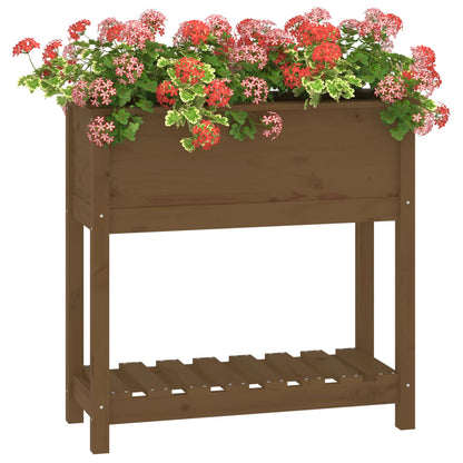 Fioriera con Mensola Ambra 82,5x34,5x81 cm Legno Massello Pino
