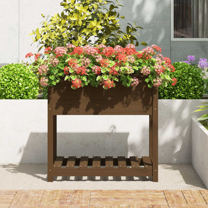 Fioriera con Mensola Ambra 82,5x54x81 cm in Legno Massello Pino