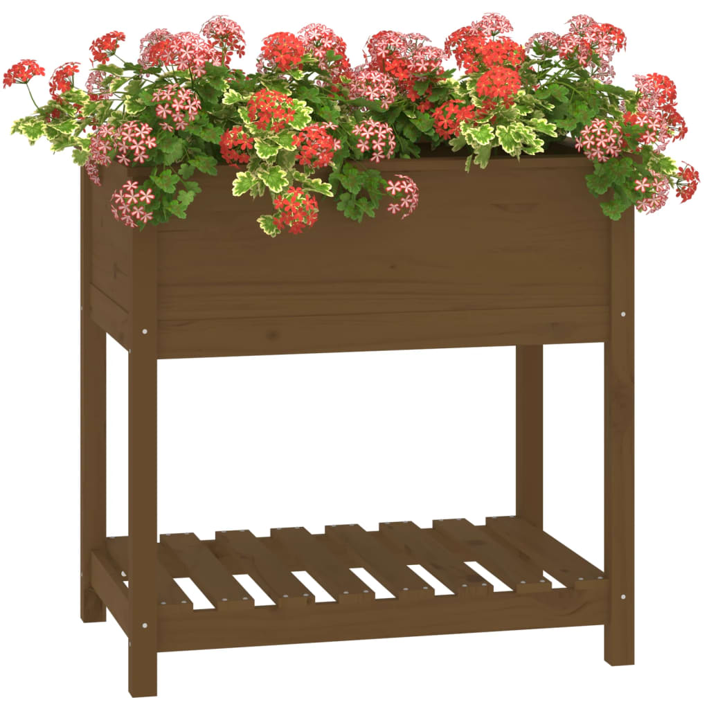 Fioriera con Mensola Ambra 82,5x54x81 cm in Legno Massello Pino