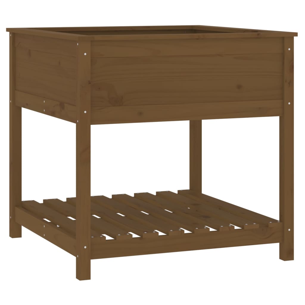 Fioriera con Mensola Ambra 82,5x82,5x81 cm Legno Massello Pino