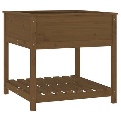 Fioriera con Mensola Ambra 82,5x82,5x81 cm Legno Massello Pino