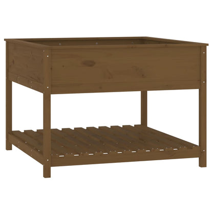 Fioriera con Mensola Ambra 111,5x111,5x81cm Legno Massello Pino