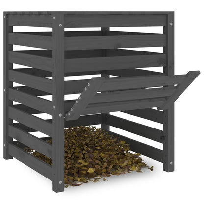 Compostiera Grigia 63,5x63,5x77,5 cm in Legno Massello di Pino