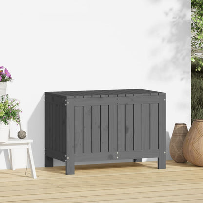 Contenitore Giardino Grigio 76x42,5x54cm Legno Massello di Pino