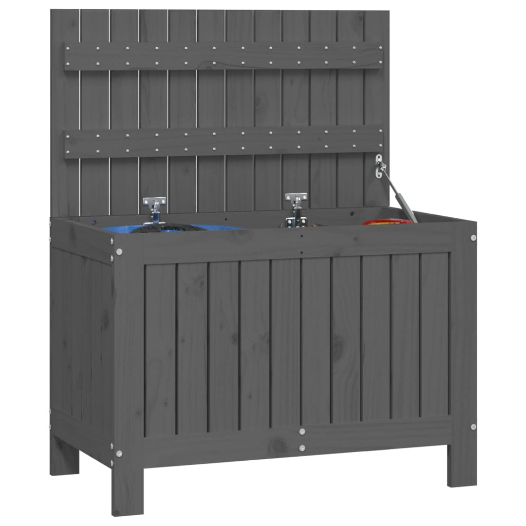 Contenitore Giardino Grigio 76x42,5x54cm Legno Massello di Pino