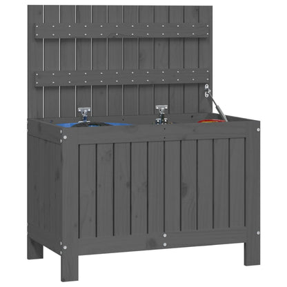 Contenitore Giardino Grigio 76x42,5x54cm Legno Massello di Pino