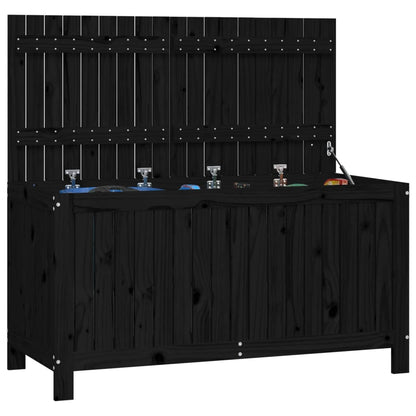 Contenitore da Giardino Nero 147x68x64cm Legno Massello di Pino