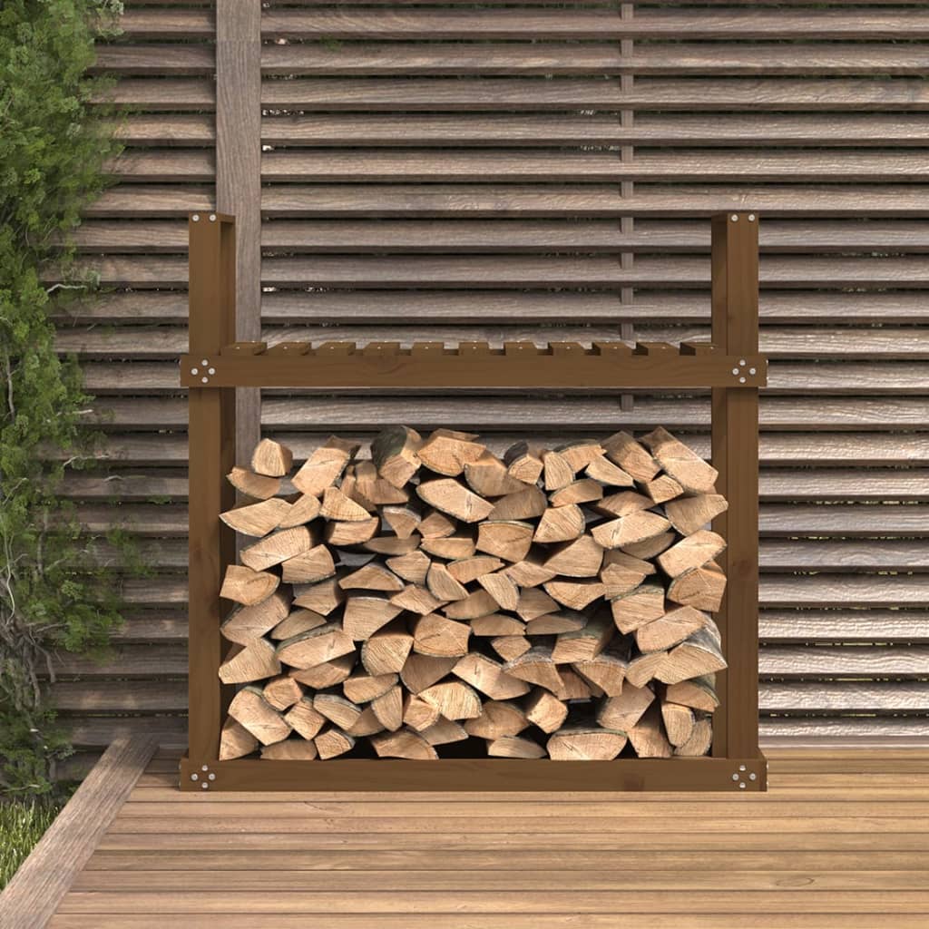 Portalegna Ambra 110x35x108,5 cm in Legno Massello di Pino