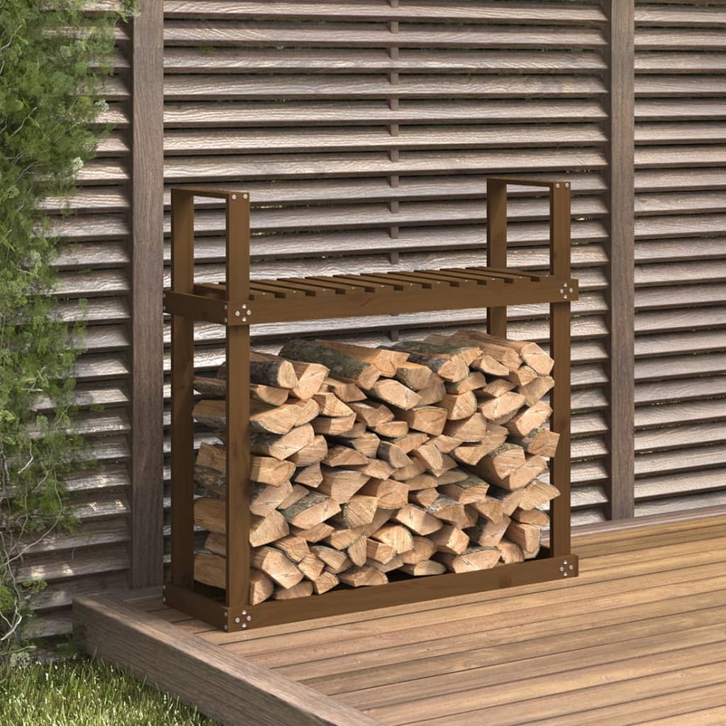 Portalegna Ambra 110x35x108,5 cm in Legno Massello di Pino