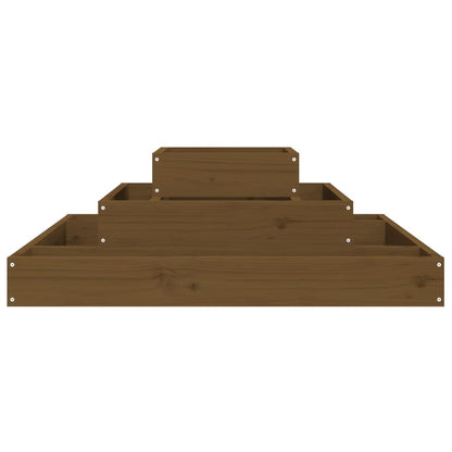 Fioriera Marrone Ambra 80x80x27 cm in Legno Massello di Pino