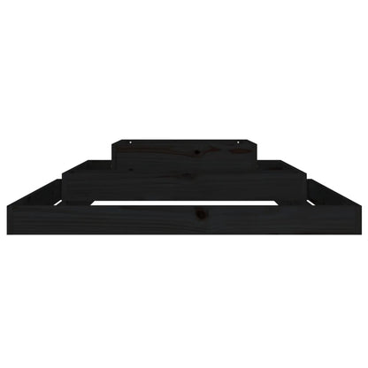 Fioriera Nera 110x110x27 cm in Legno Massello di Pino