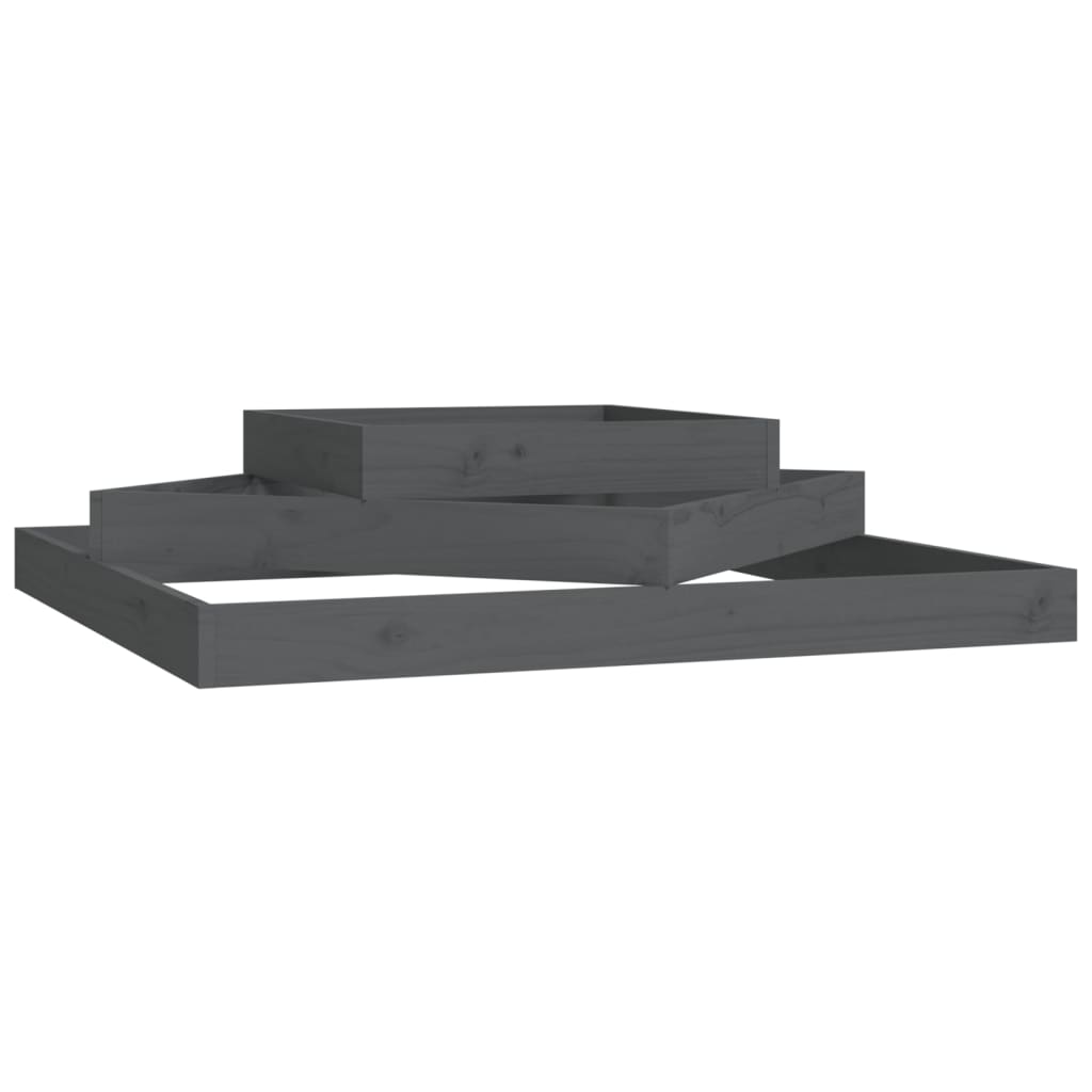 Fioriera Grigia 112x112x27 cm in Legno Massello di Pino