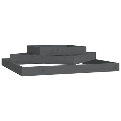 Fioriera Grigia 112x112x27 cm in Legno Massello di Pino
